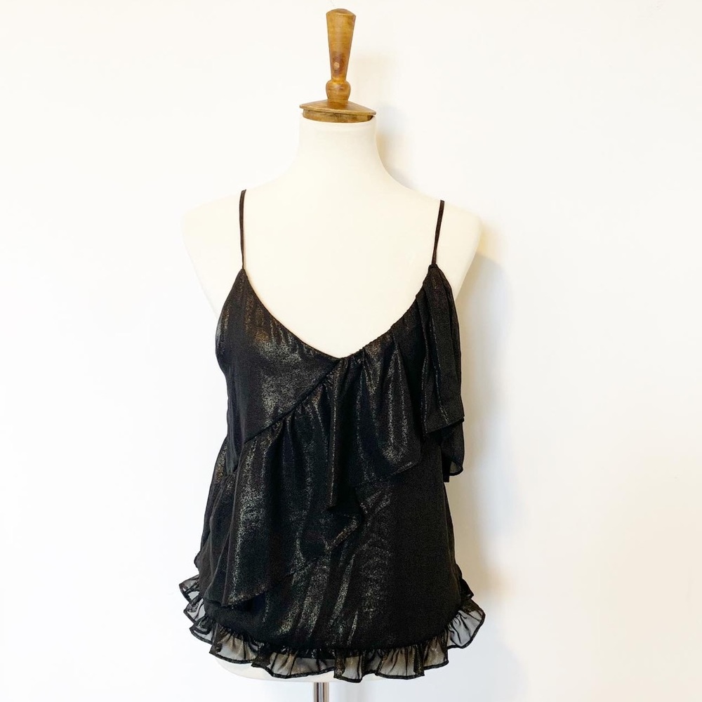 NWT! RO & DE black tank with gold metallic detail